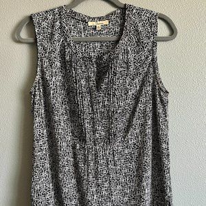 Black & White Patterned Sleeveless Top
